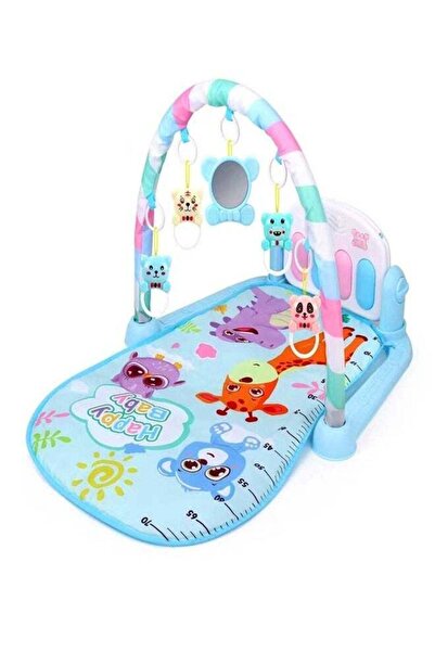 Raffine سجادة لياقة بدنية محمولة 3 في 1 مزودة بإضاءة موسيقية ناعمة ومريحة وخفيفة الوزن للأطفال مزودة ببيانو ودواسة