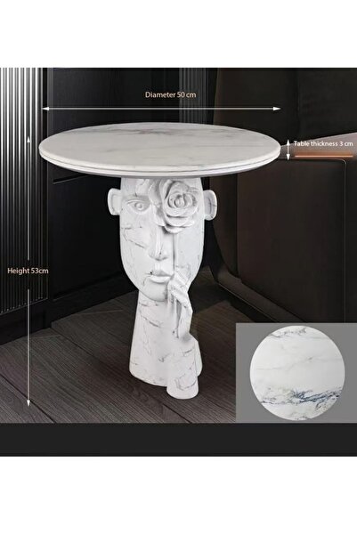 Raffine Multipurpose Use Luxury Sculpture Base Design Side Table