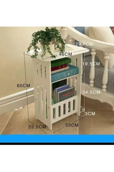 Raffine طاولة شاي وقهوة لغرفة المعيشة، مكتب أبيض، 33 × 22.5 × 60 سم