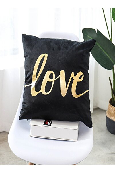 Raffine أغطية وسائد بتصميم مطبوع عليه عبارة "حب لامع" غطاء وسادة مزخرف باللون...