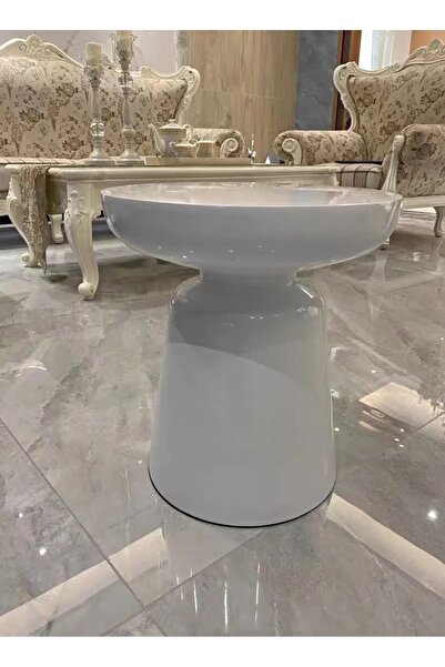 Raffine Modern Luxury Nordic Style Coffee Table Round Sofa Side Table with Metal Base Gilded Frame Home Deco