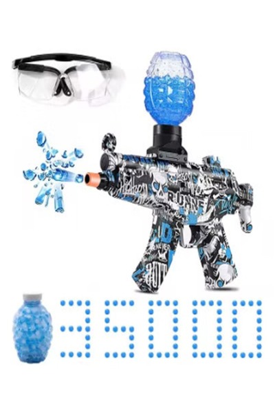 Raffine مسدس تفجير كرات هيدروجيل كهربائي أوتوماتيكي على شكل MP5 مع نظارات أما...