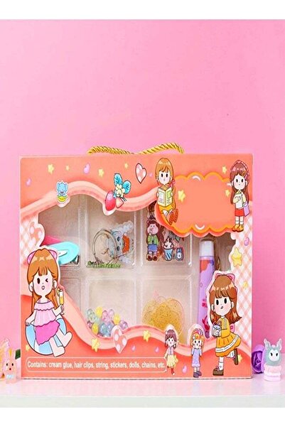 Raffine مجموعة أدوات يدوية للأطفال من الخرز ودبابيس الشعر والملصقات والسلاسل ...