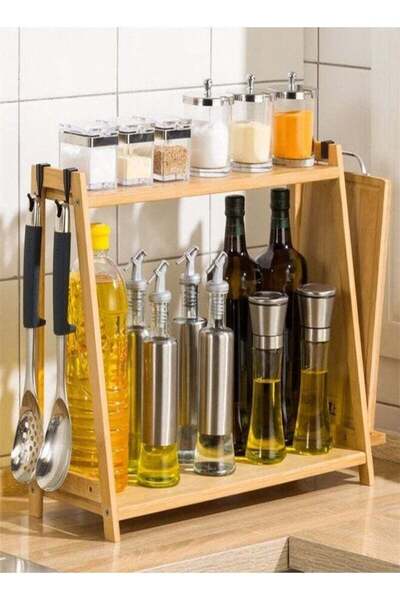 Raffine 2 Layers Bamboo Storage Rack Kitchen Shelf