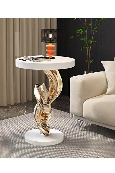 Raffine Multipurpose Modern Abstract Sculpture Design Side Table Luxury Style Decorative Corner Table Strong