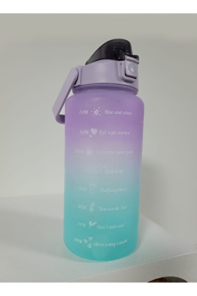 Raffine 2000 ml Portable Leak Proof Cute Water Bottle with Time Marker and Carry Handle