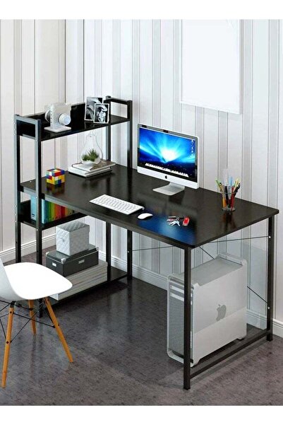 Raffine Modern Home Office Work Study Gaming and Writing Table with Storage Bookshelves 100 x 45 x 110 cm