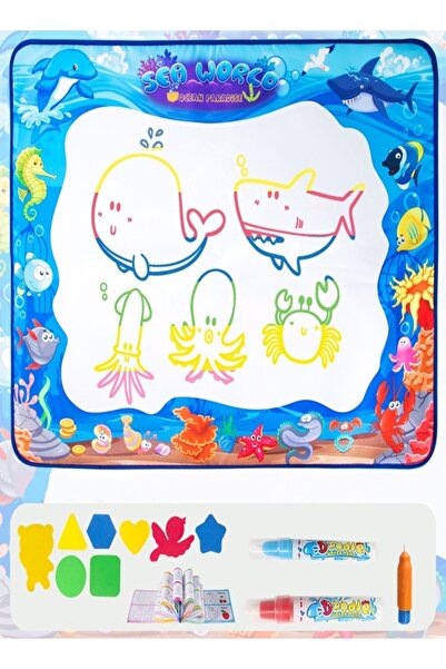 Raffine لعبة تعليمية للأطفال، سجادة رسم مائية كبيرة مع مجموعة رسومات وكتابة