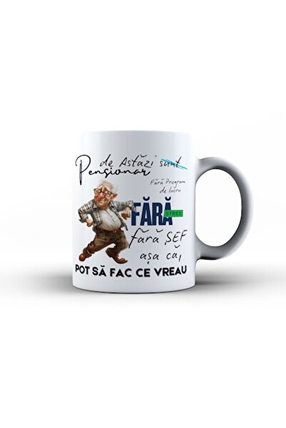 GIFTS4ALL Cană cadou pentru pensionar – mesaj haios – cană ceramică 330 ml