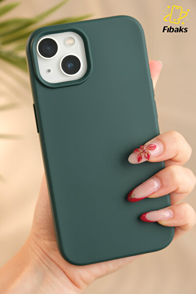 Fibaks iPhone 14 Plus / 15 Plus Compatible Case Velvet Launch Soft Soft Liquid Silicone Camera Protected