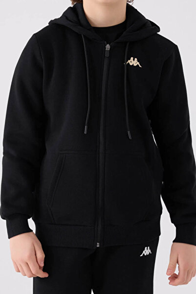 Kappa Hooded Black Boy's Sweatshirt 361W1Lw