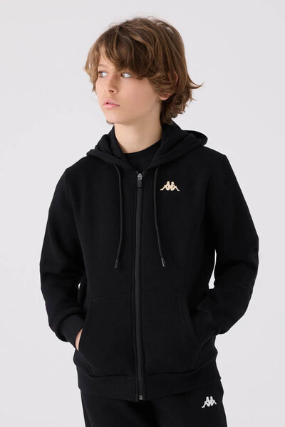 Kappa Hooded Black Boy's Sweatshirt 361W1Lw