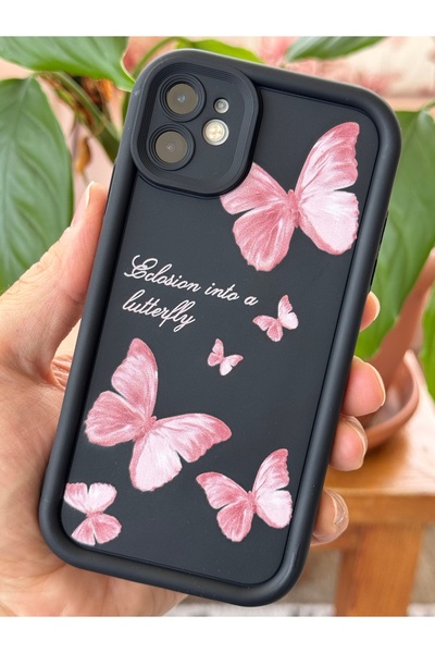Fibaks Case for Apple iPhone 11 Soft Textured Butterfly Pattern Soft Camera Protection Silicone Cover