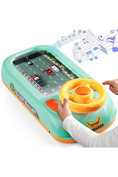 TodayShop Volan interactiv pentru curse auto cu sunete sau nave spatiale, potrivit pentru copii de 3-6 ani