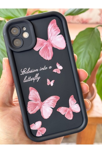 Fibaks Case for Apple iPhone 11 Soft Textured Butterfly Pattern Soft Camera Protection Silicone Cover
