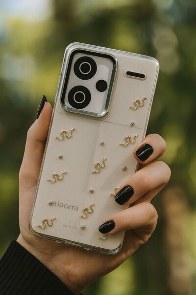 MustCase Xiaomi Redmi Note 13 Pro Plus 5G Kılıf Yılan Desenli Şeffaf Kılıf Si...