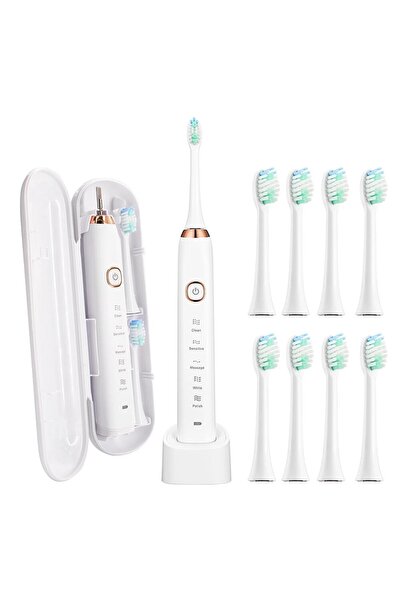 Choice فرشاة أسنان كهربائية بيضاء سونيك، فرشاة أسنان ذكية بالموجات فوق الصوتية لتبييض الأسنان، قابلة لإعادة الشحن، فرشاة أسنان للبالغين