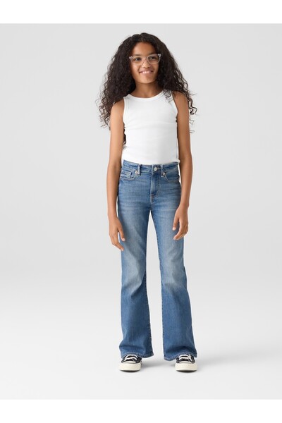 GAP Kız Çocuk Açık Mavi High Rise '70s Flare Jean Pantolon