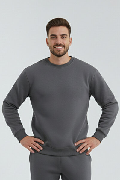 OXVİN Fleece Soft Puff Fabric - Crew Neck Hodies (3 νήματα) Φούτερ - Original Fit