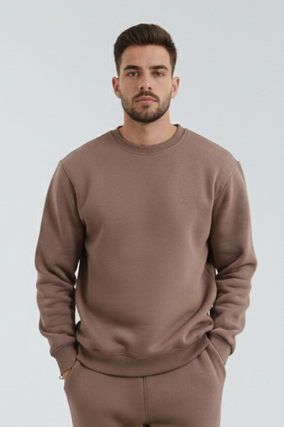 OXVİN Φούτερ Hodies Winter Crew Neck 3 κλωστών από μαλακό ύφασμα (με φλις εσωτερικά) - ΠΡΩΤΟΤΥΠΟ ΣΧΕΔΙΟ