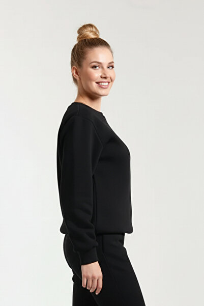 OXVİN Μαλακό Puff Fabric - Fleece γυναικείο φούτερ, Crew λαιμόκοψη, 3 κλωστές, Oversize Original Fit