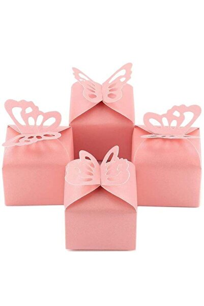 Bukela 100 Pink Butterfly Favor Boxes – Wedding/Party Candy Containers