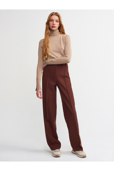 Dilvin 1268 Pulover cu gât roșu-Mink M.