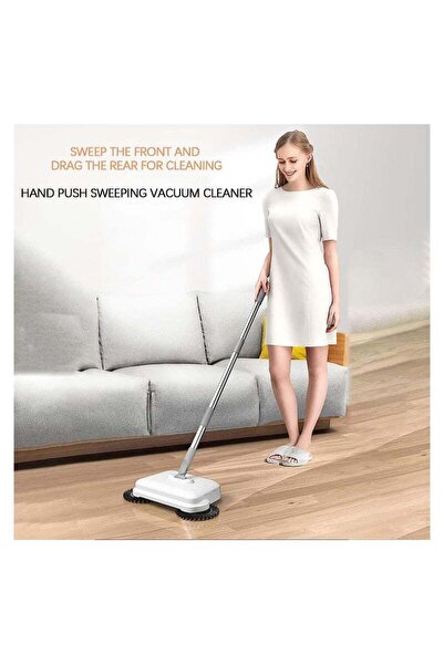 Arabest Hand Push Sweeper & Mop for Household Cleaning, White