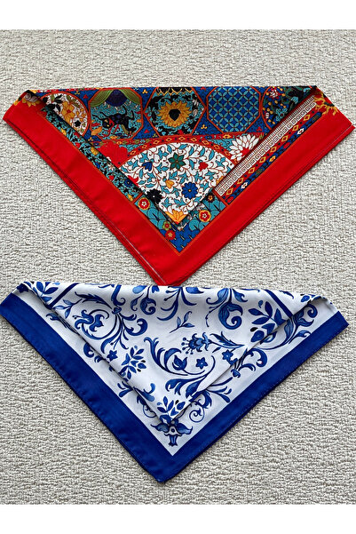 Rupen Kraft 45X50 سم 2 قطعة باندانا ساتان وشاح ساتان إكسسوار حقيبة ساتان بنمط...