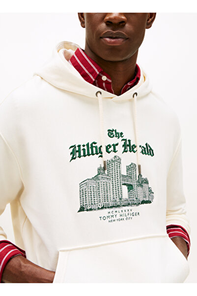 Tommy Hilfiger Kapüşon Yaka Sarı Erkek Sweatshırt MW0MW40066Z00_HERALD SKYLINE HOODY