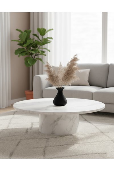 Decorstation Vază decorativă ovală cu model negru - plantă vibrantă fără viață albastru cobalt căldură