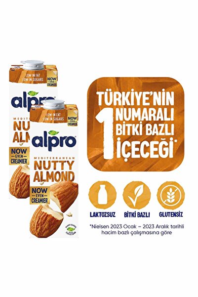 Alpro Badem Sütü 2x1 L Vegan Laktozsuz Bitkisel Bazlı