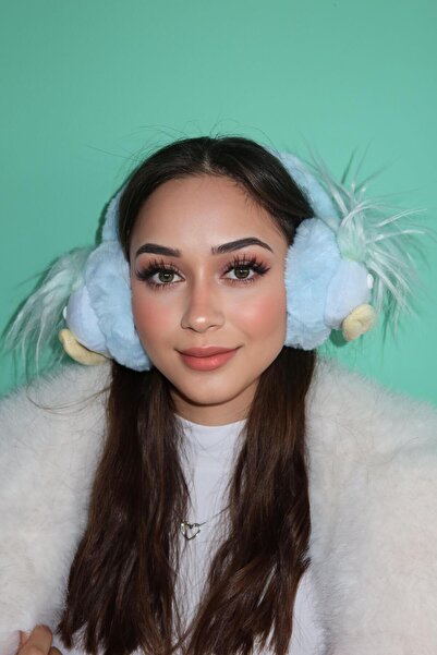 TAKIŞTIR Blue Color Monster Figured Plush Headphone