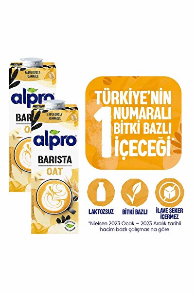 Alpro Barista Yulaf Sütü 2x1 L Vegan Laktozsuz Bitkisel Bazlı