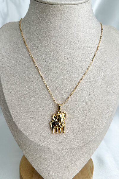 Modex Gold Color Minimal Elephant Figured Necklace