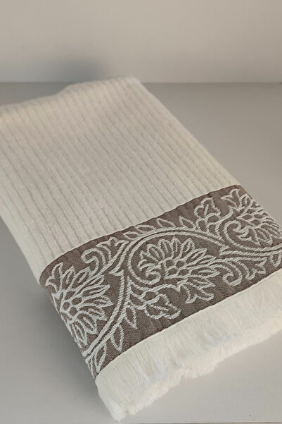 Sevim Екрю бамбуковий рушник для ванної кімнати - з бахромою та надзвичайно поглинаючий, надзвичайно м'який, 70x140 см