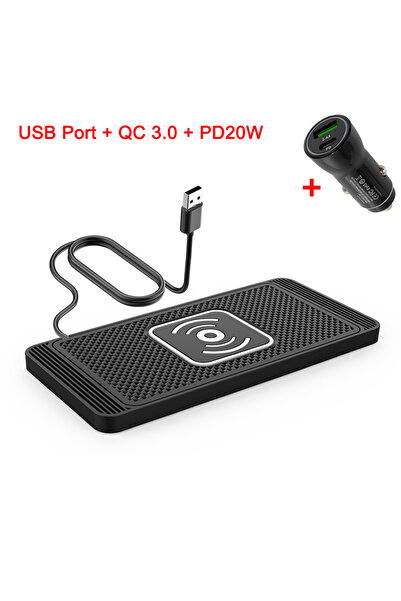 Choice USB and adapter Car Wireless Charger Silicone Non-Slip Pad for iPhone ...