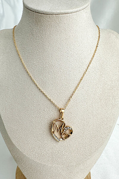 Modex Gold Color Mother Mom Heart Figured Necklace