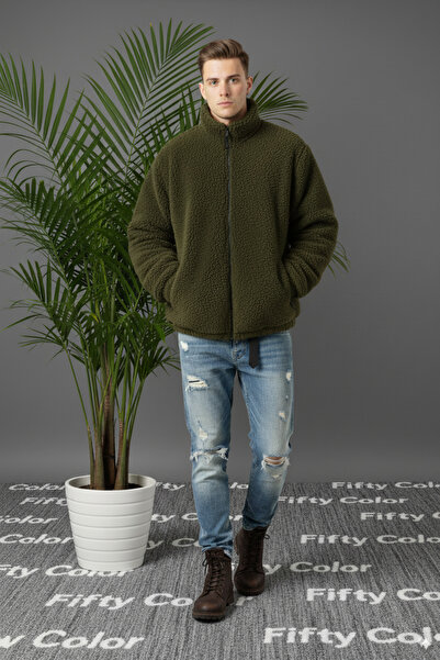 Fifty Color Плюшено яке с цип Oversize