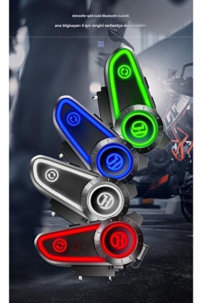 MATECHNO Motosiklet Kask Kulaklığı Bluetooth Mikrofon Stereo Kulaklık Intercom Rgb Işık Motorsiklet Interkom