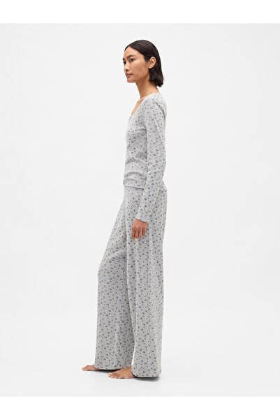 GAP Kadın Gri Pointelle Pijama Takımı