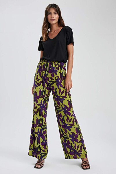 DeFacto Μπλουζάκι με κοντό μανίκι με κανονική εφαρμογή V λαιμόκοψη