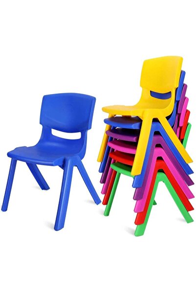 Toybox 6 Pcs Stackable School Chairs Kids Plastic Stack Chairs Seating Height Classroom Chairs for Children