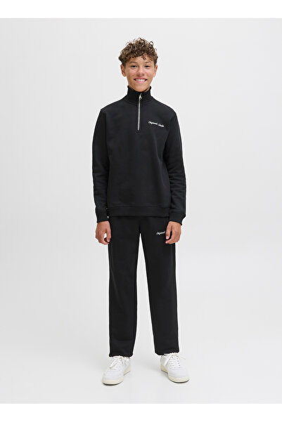 Jack & Jones Широки черни панталони от тренировъчен екип за момчета 12284054