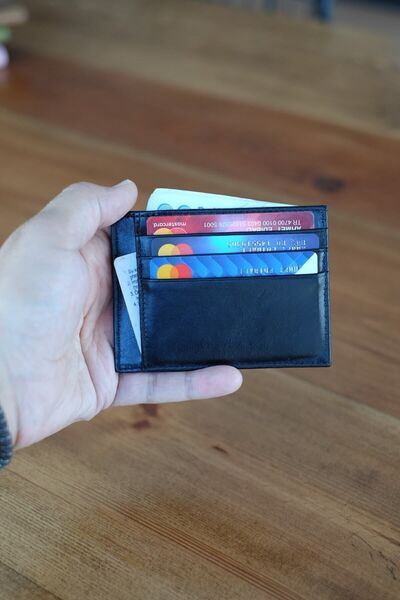 naft توسكانا - 8 1 حامل بطاقات من الجلد الحقيقي مزدوج الجوانب