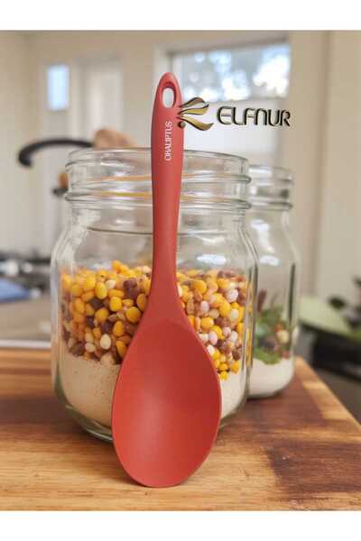 elfnur 30 cm Heat Resistant Fireproof Non-Stick Hard Tip Large Silicone Cooking Spoon