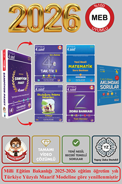 Tonguç Yayınları 4. Sınıf Tüm Dersler & Zoru & Taktikli Okuduğunu & Matematik...