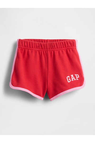 GAP Kız Bebek Kırmızı Bebek ve Küçük Çocuk Logo Yunus Sweat Şortları