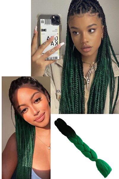 TAKIŞTIR 60 εκ. 100 γρ. Αφρικανική Τζάντζι Πλεξούδα Κουτί Πλεξούδα Δύο Χρώματα Ombre Συνθετικά Μαλλιά