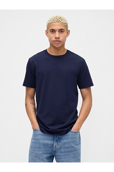 GAP Erkek Lacivert Everyday Soft Mini Logo T-Shirt
